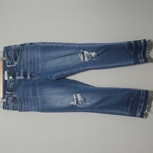 Ceros Jeans Womens Size 6 Blue Two-tone Distressed Ripped Raw cut Frayed…